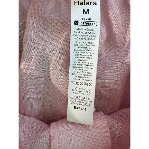 Halara Women's High Waisted Capri Linen-Feel Pants Pink Size Medium Cropped NEW - Picture 8 of 8